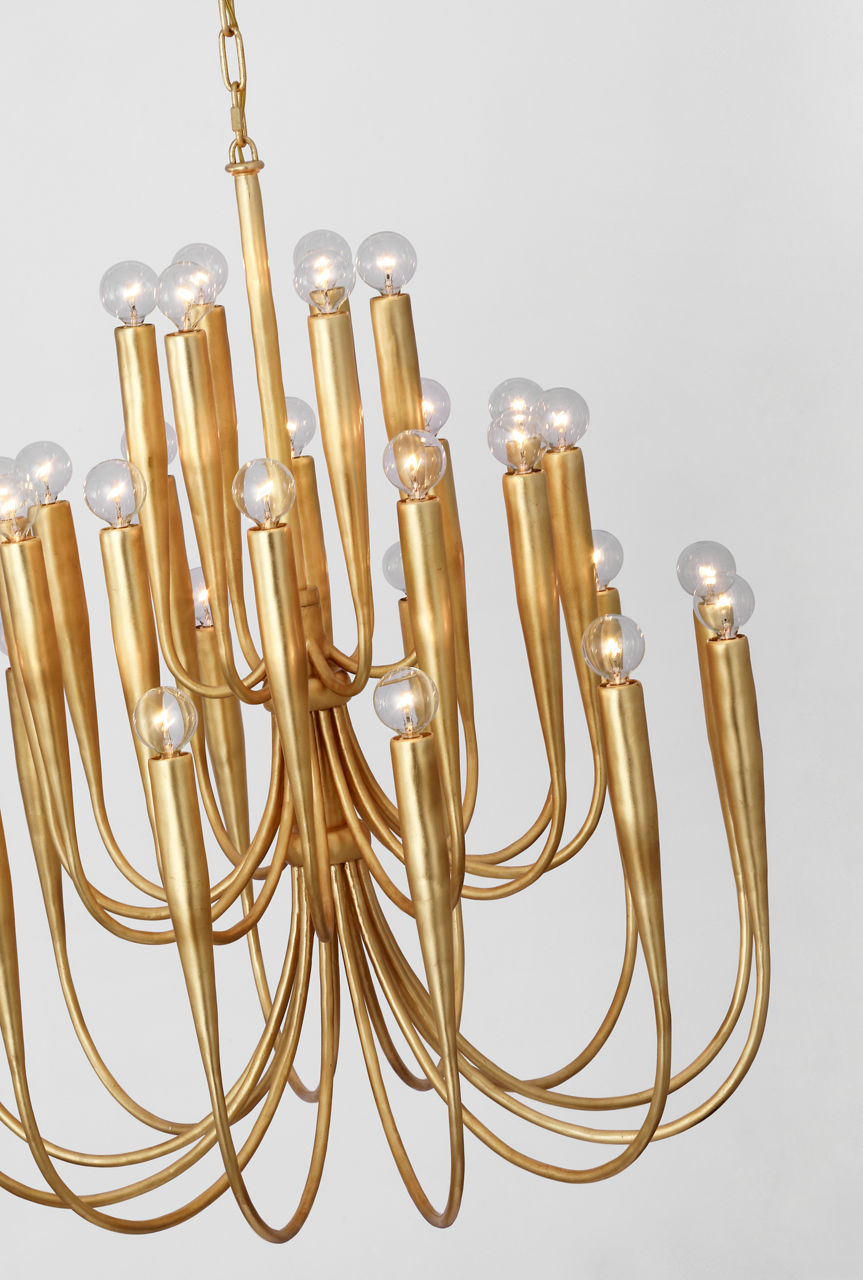 Acadia 30" Medium Chandelier | Antique Gold Leaf