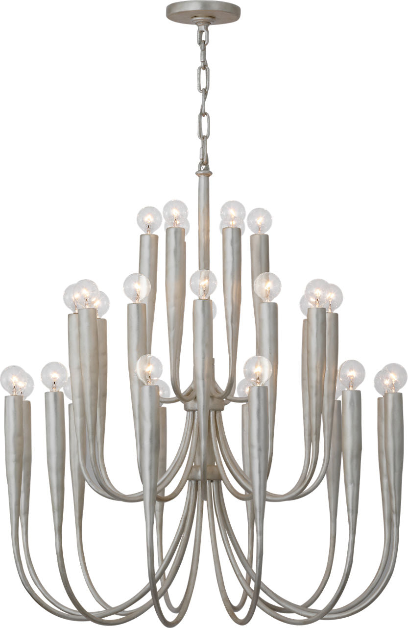 Acadia 30" Medium Chandelier | Burnished Silver Leaf
