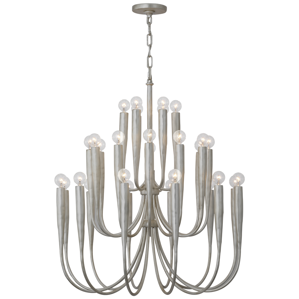 Acadia 30" Medium Chandelier | Burnished Silver Leaf