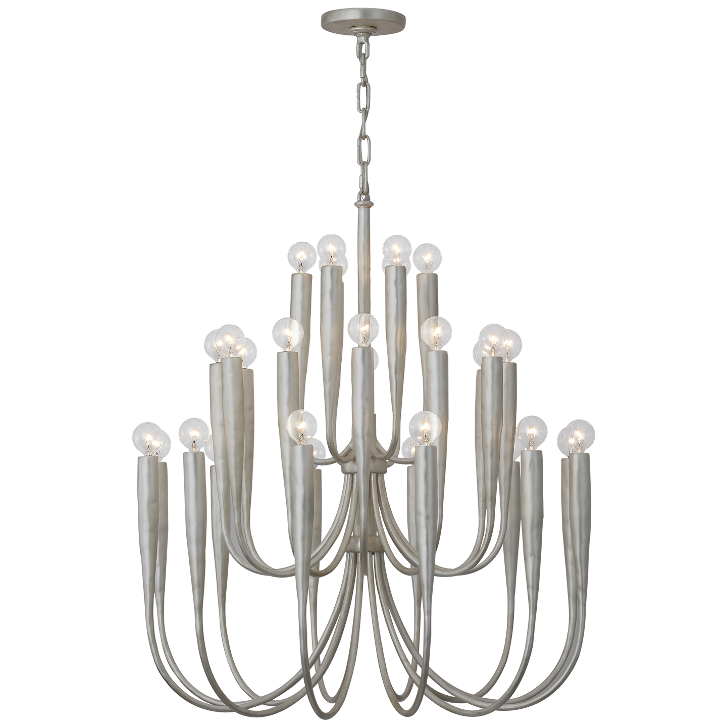 Acadia 30" Medium Chandelier | Burnished Silver Leaf