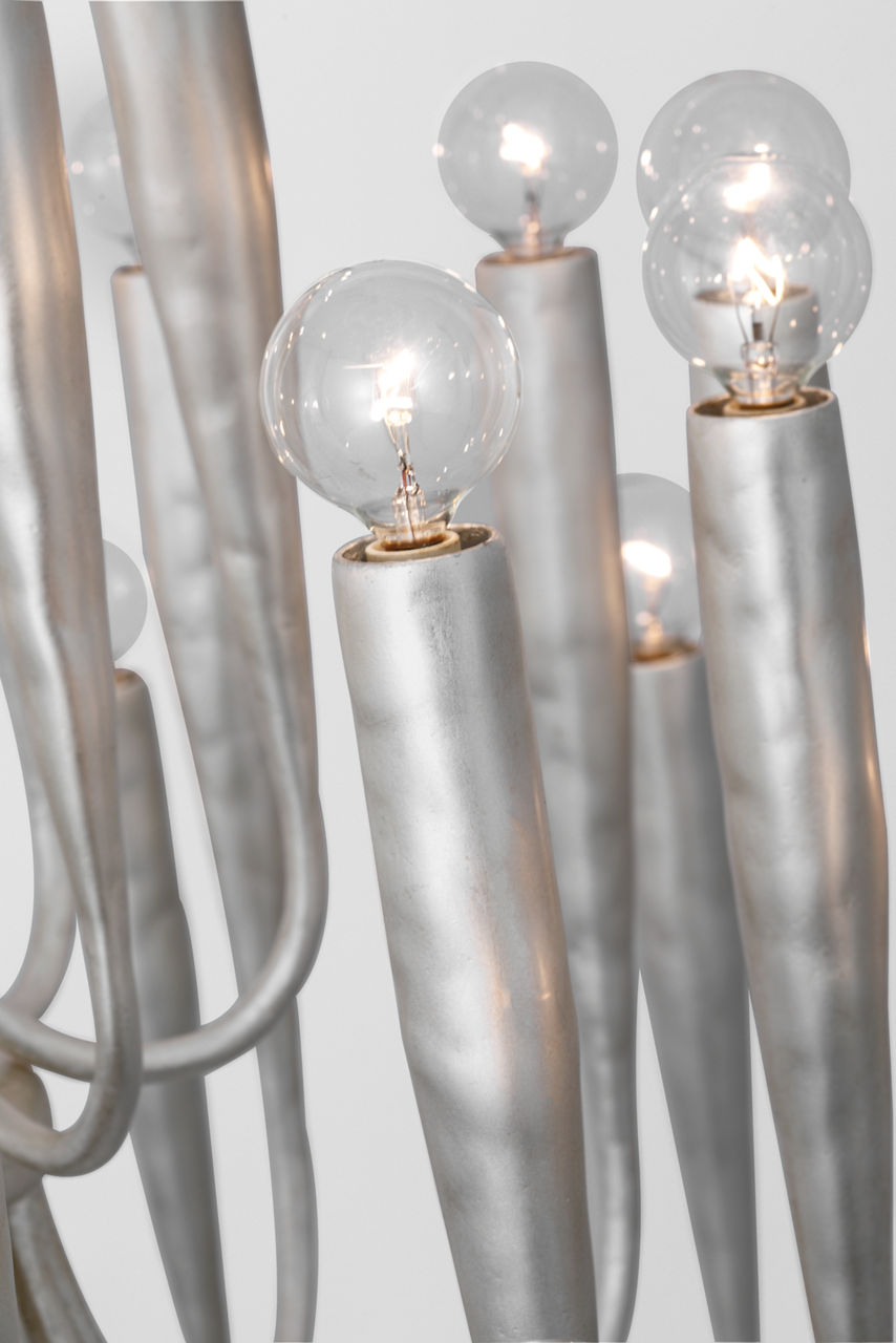 Acadia 30" Medium Chandelier | Burnished Silver Leaf