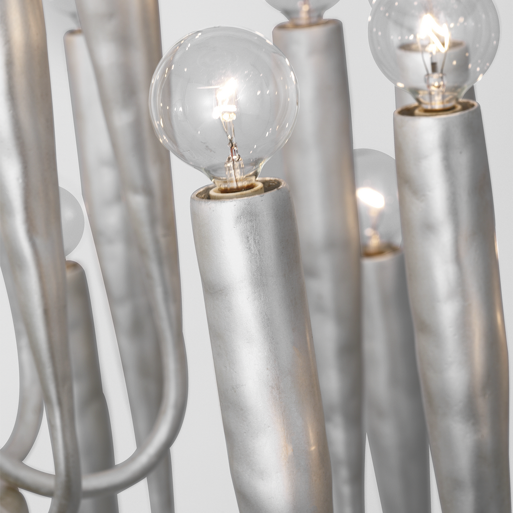 Acadia 30" Medium Chandelier | Burnished Silver Leaf