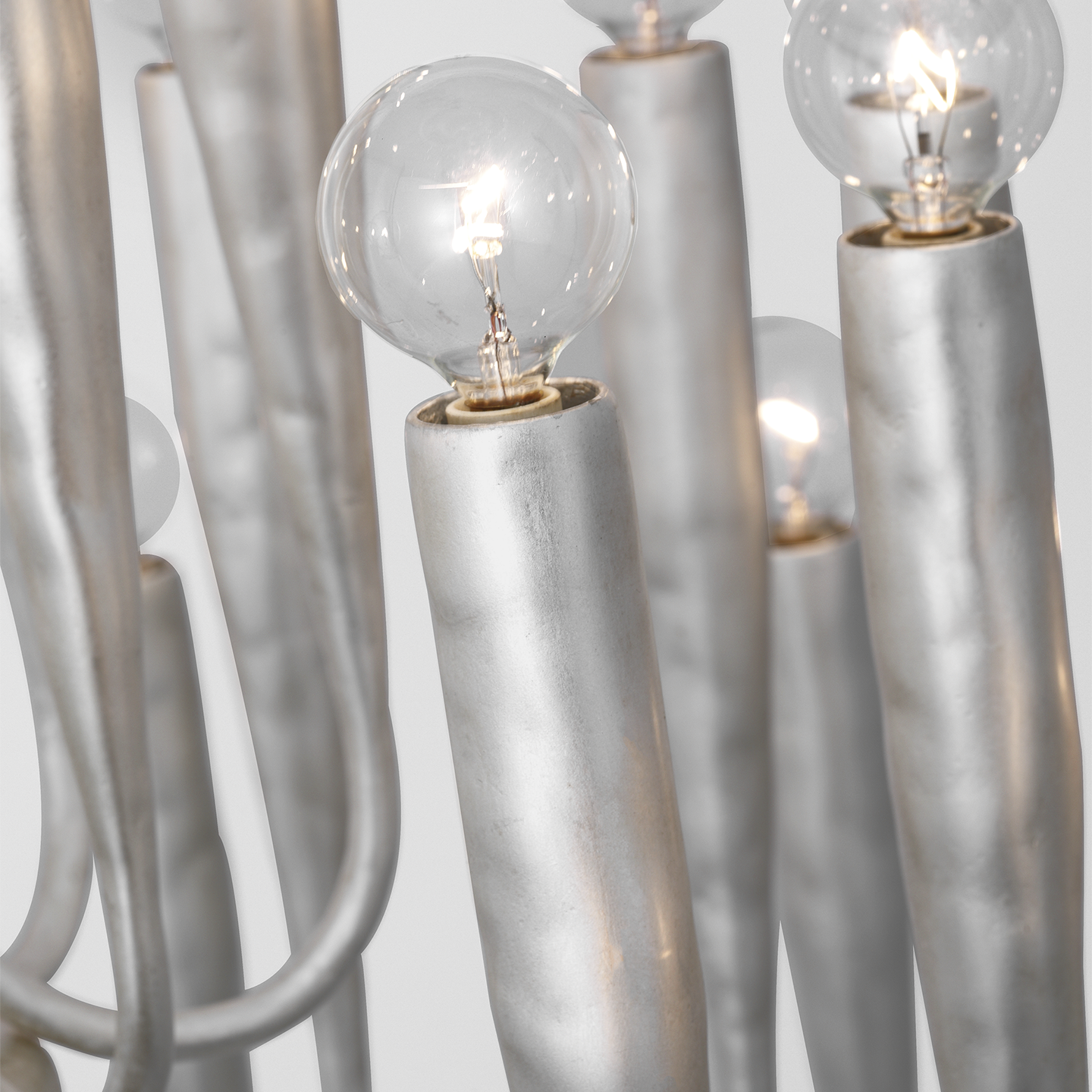 Acadia 30" Medium Chandelier | Burnished Silver Leaf