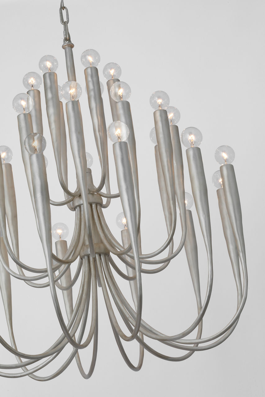 Acadia 30" Medium Chandelier | Burnished Silver Leaf