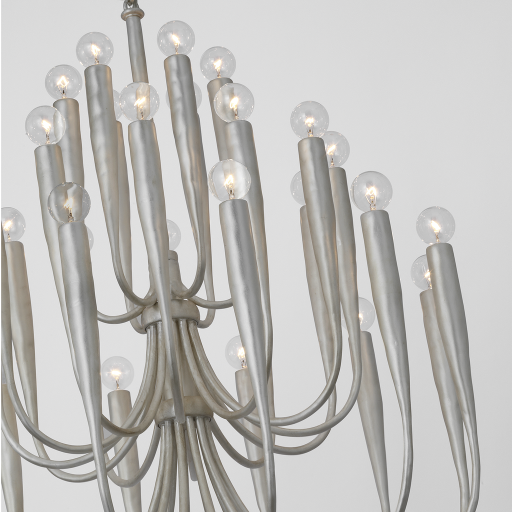 Acadia 30" Medium Chandelier | Burnished Silver Leaf