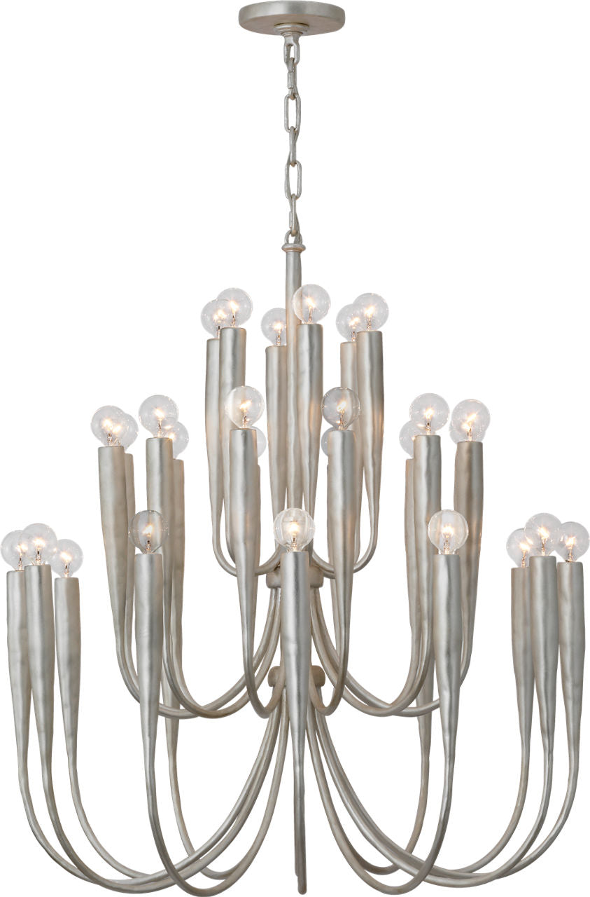 Acadia 30" Medium Chandelier | Burnished Silver Leaf