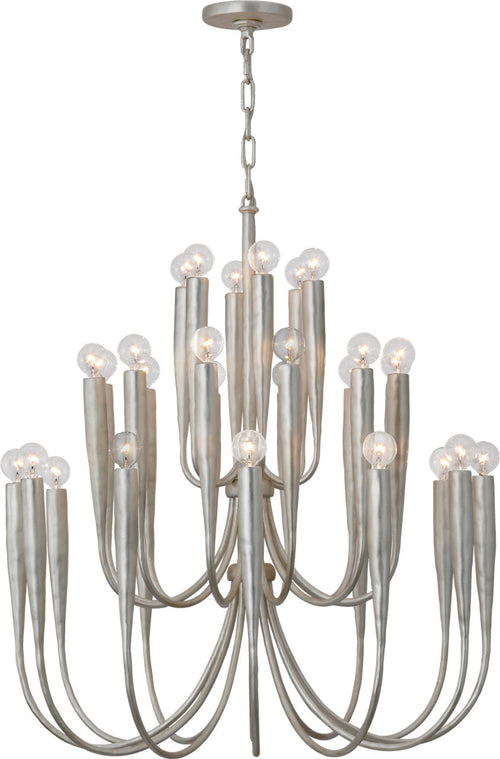 Acadia 30" Medium Chandelier | Burnished Silver Leaf