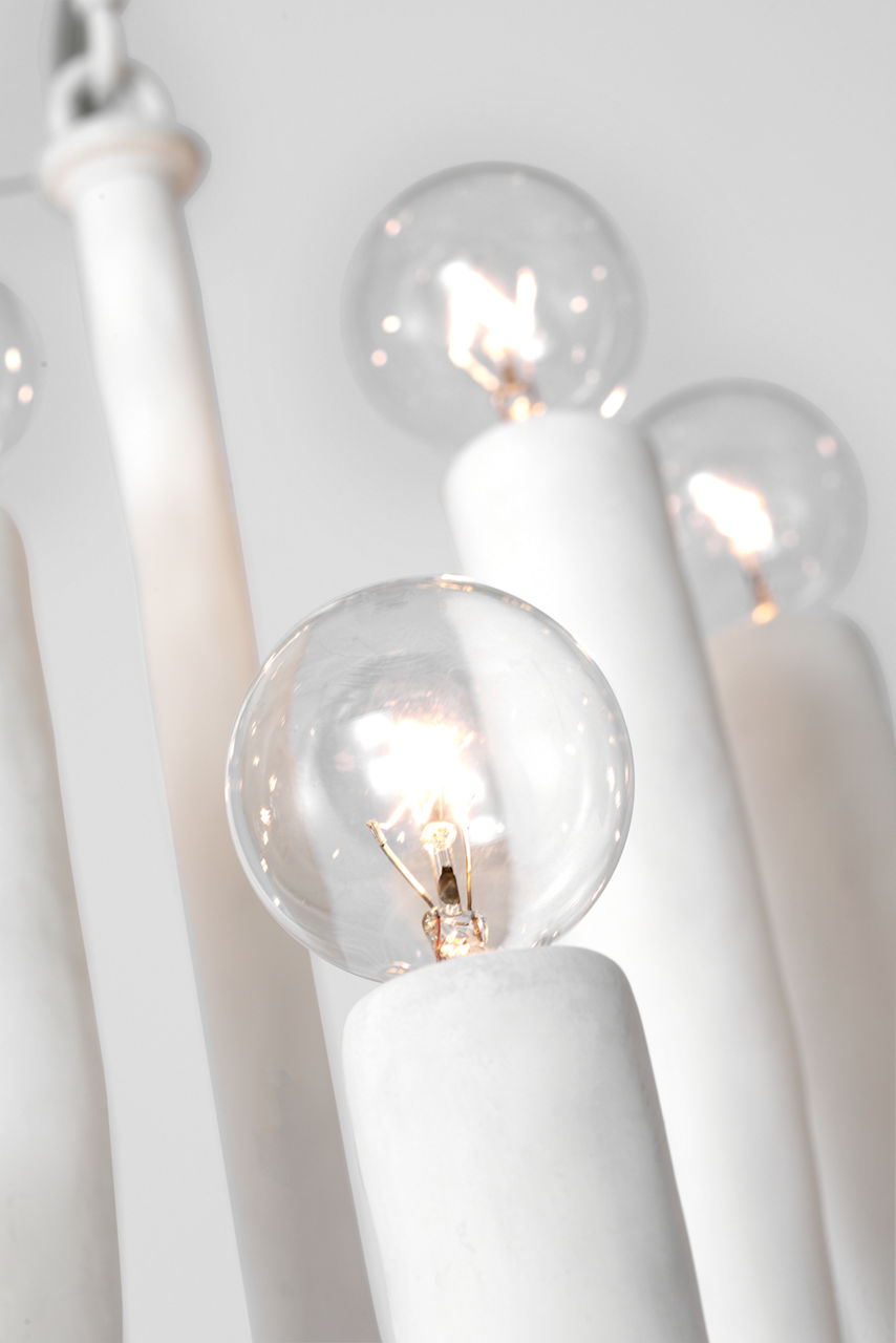 Acadia 30" Medium Chandelier | Plaster White