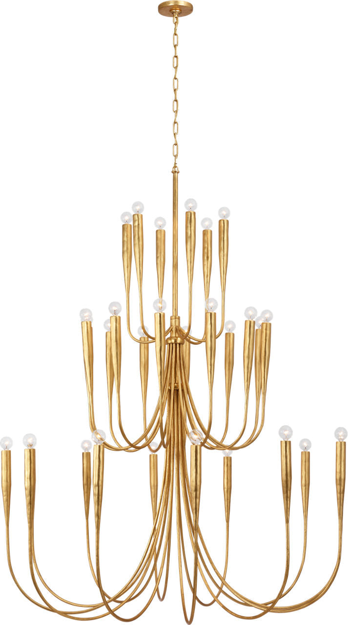 Acadia 52" Grande Chandelier | Antique Gold Leaf