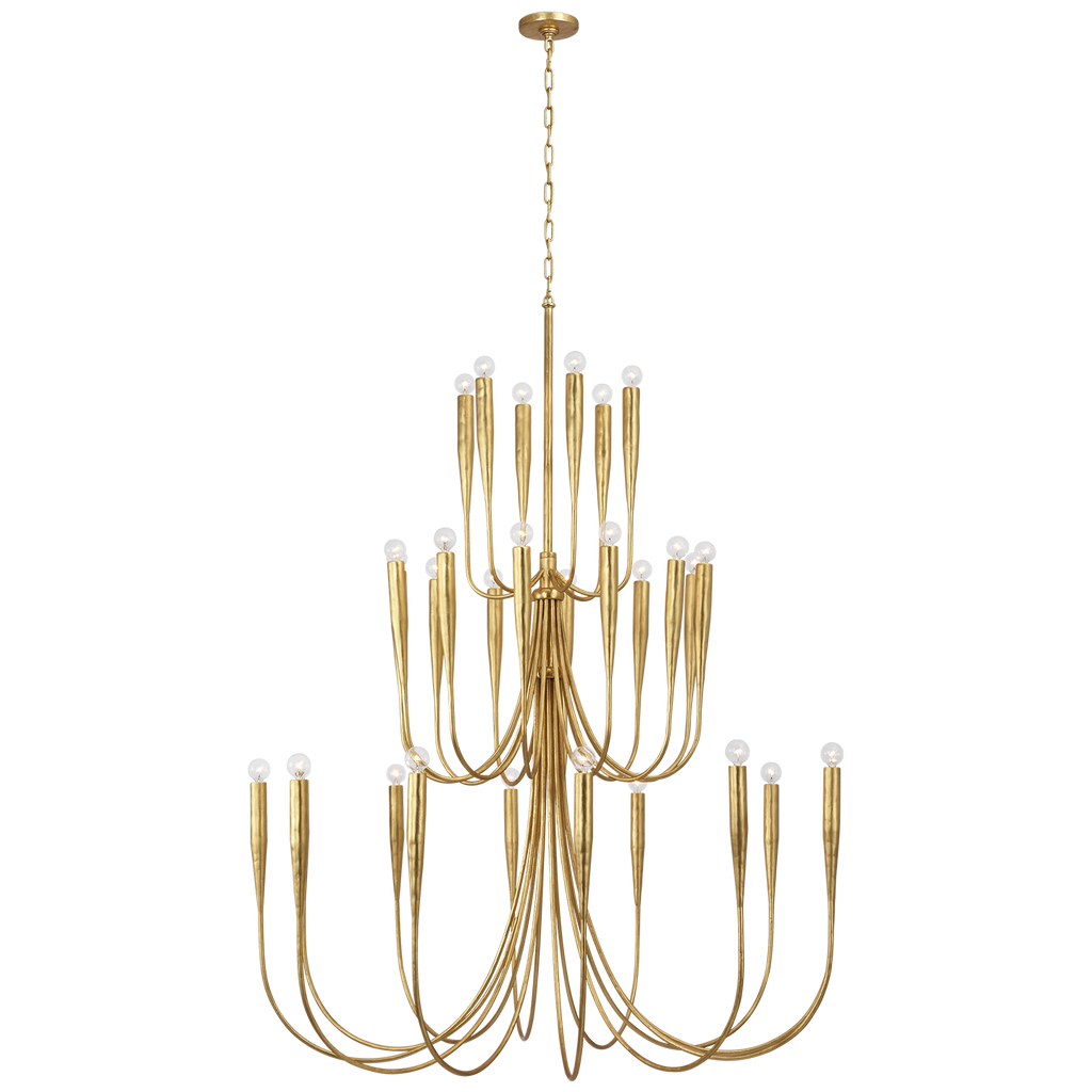Acadia 52" Grande Chandelier | Antique Gold Leaf
