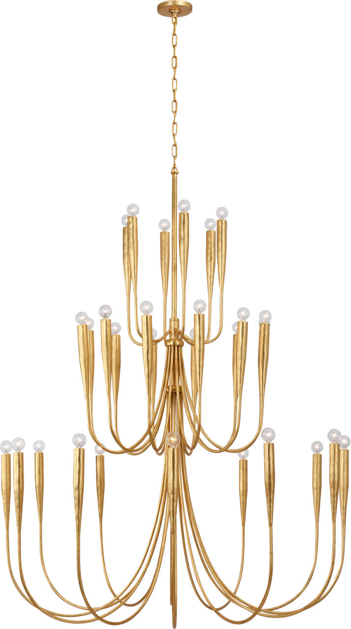Acadia 52" Grande Chandelier | Antique Gold Leaf