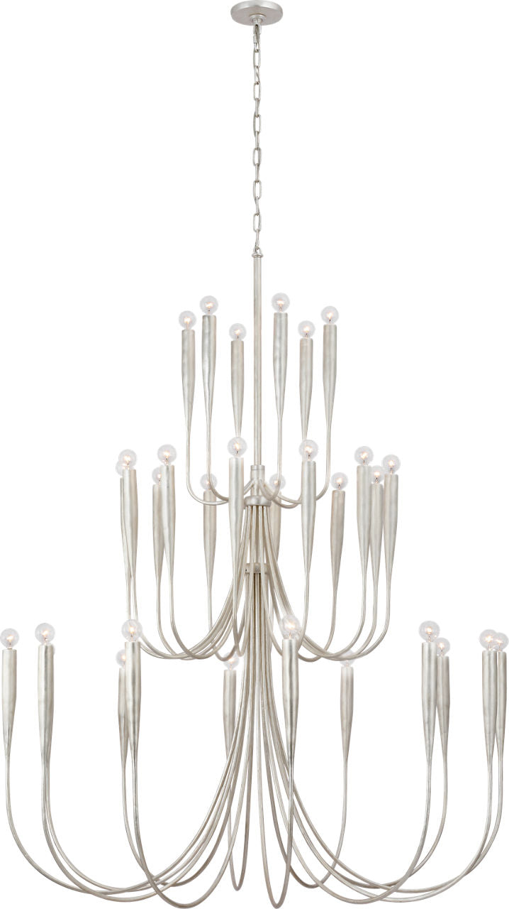Acadia 52" Grande Chandelier | Burnished Silver Leaf
