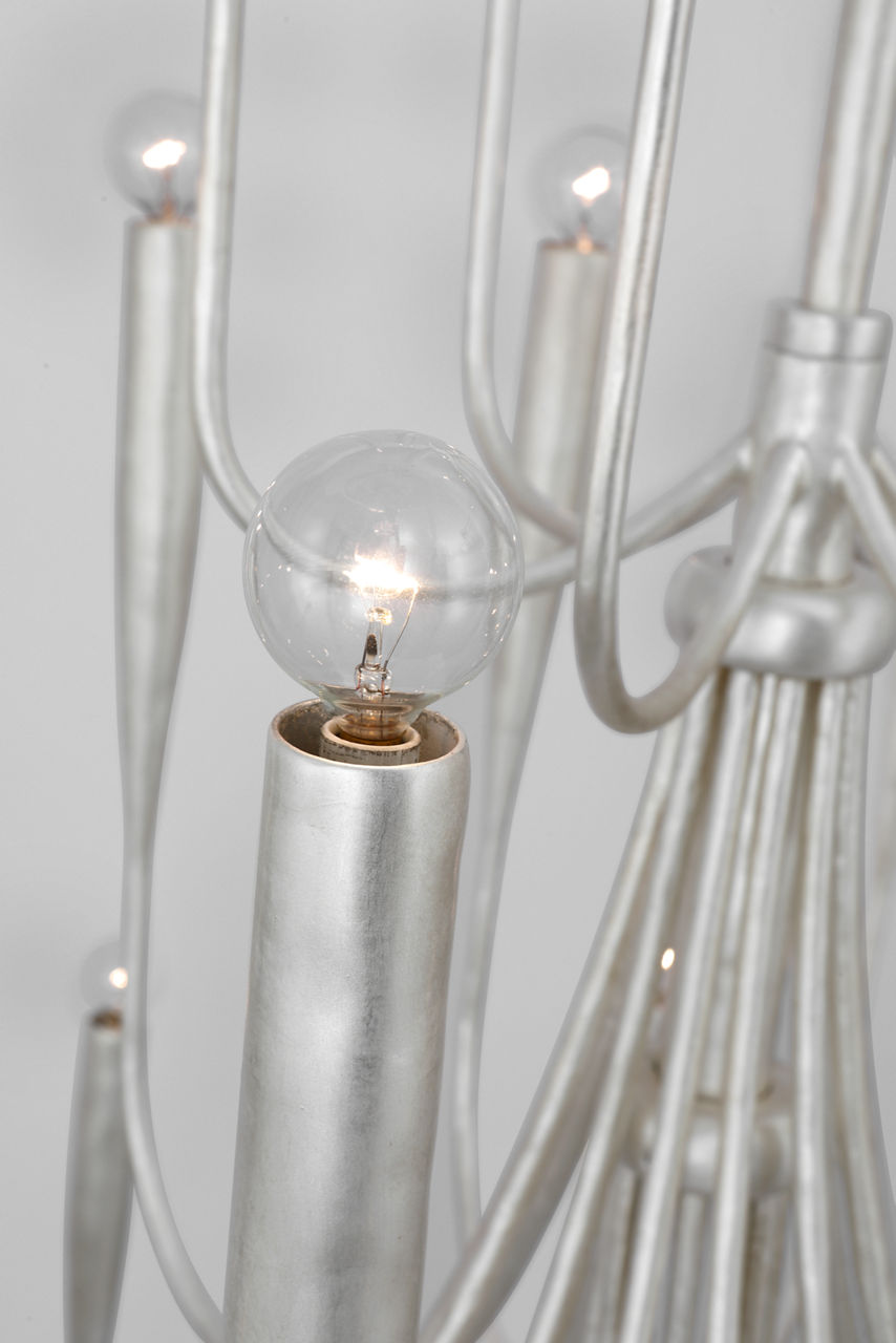 Acadia 52" Grande Chandelier | Burnished Silver Leaf