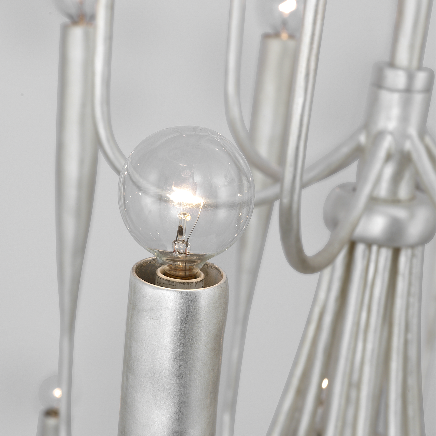 Acadia 52" Grande Chandelier | Burnished Silver Leaf