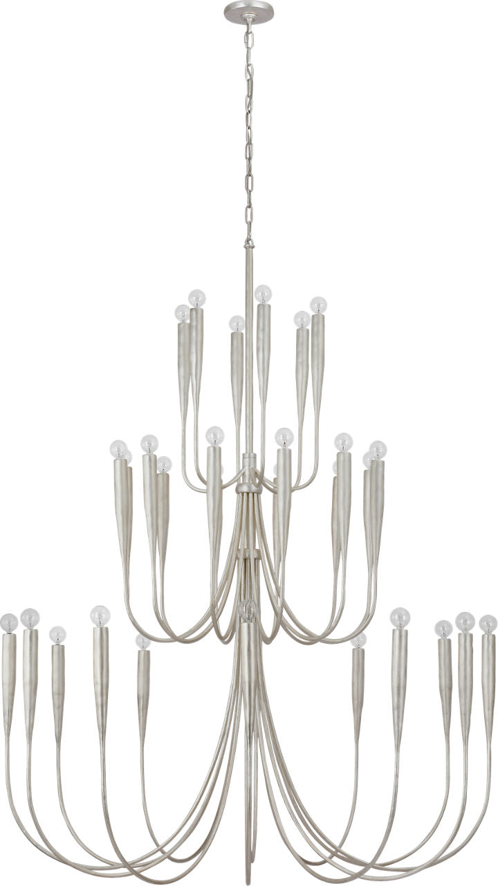 Acadia 52" Grande Chandelier | Burnished Silver Leaf