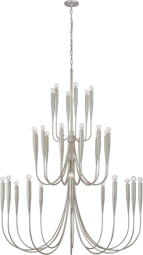 Acadia 52" Grande Chandelier | Burnished Silver Leaf