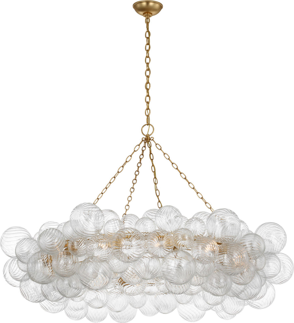 Talia 54" Ring Chandelier | Gild and Clear Swirled Glass