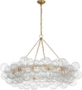 Talia 54" Ring Chandelier | Gild and Clear Swirled Glass