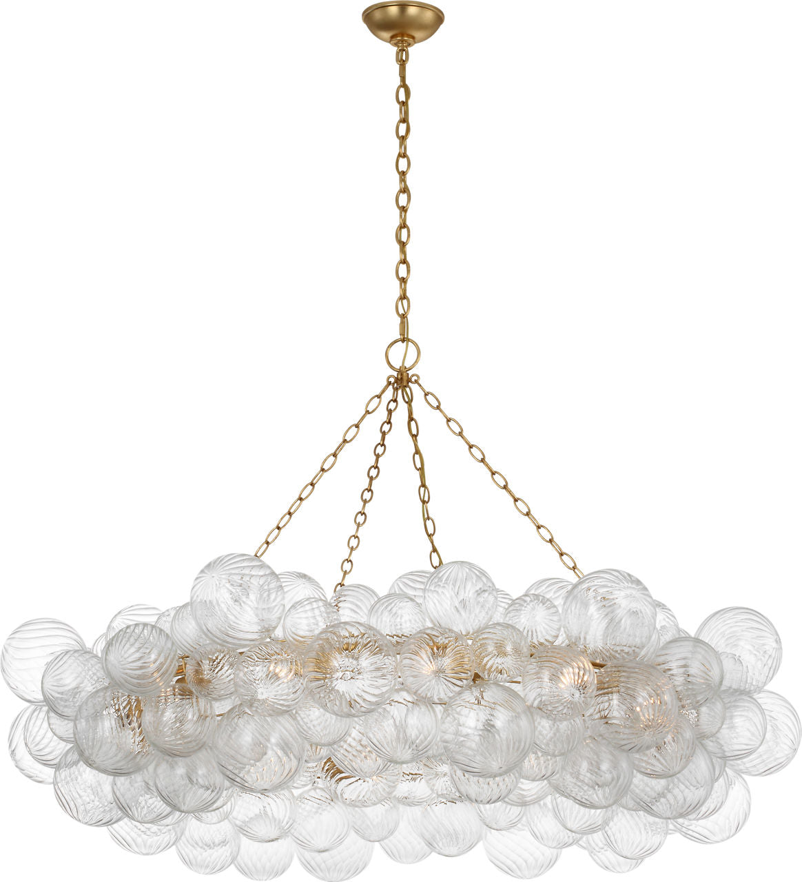 Talia 54" Ring Chandelier | Gild and Clear Swirled Glass