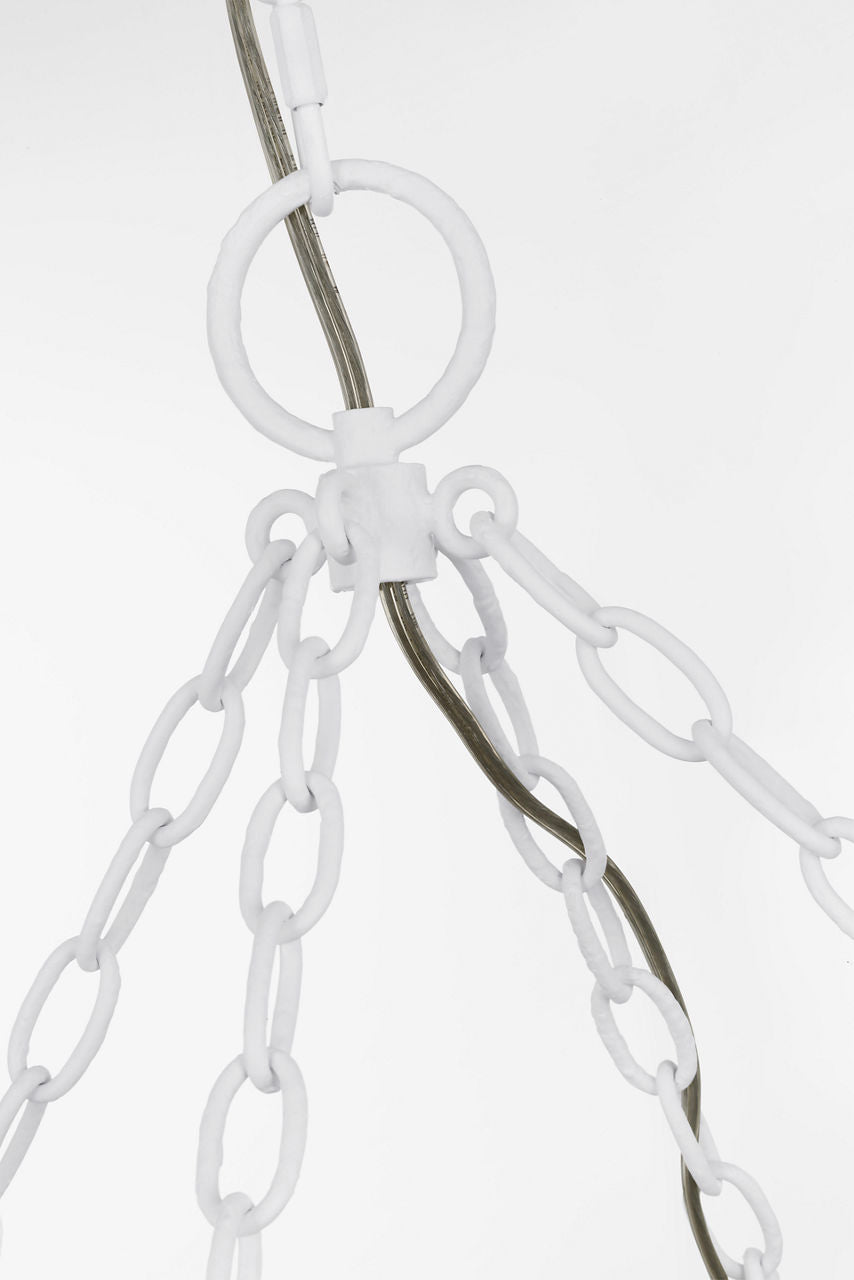 Talia 54" Ring Chandelier | Plaster White and Clear Swirled Glass