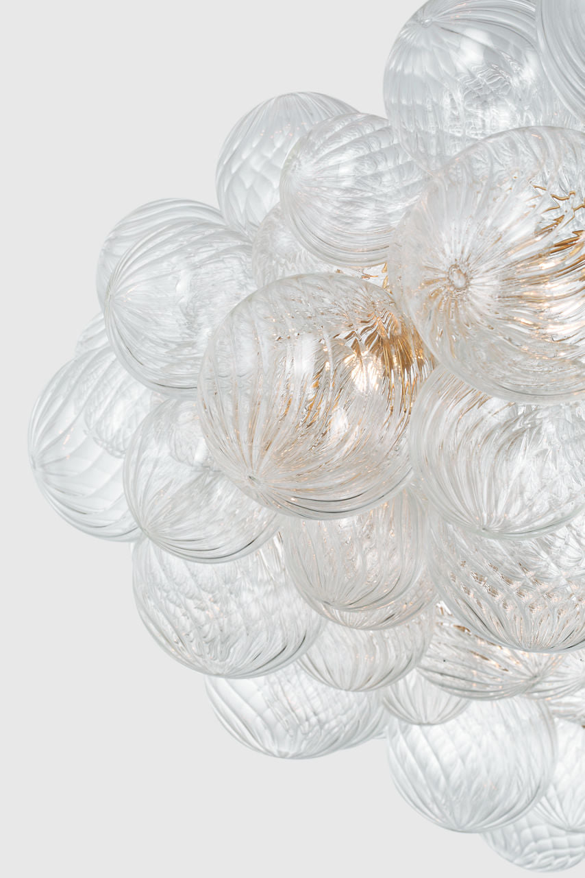 Talia 63" Ring Chandelier | Gild and Clear Swirled Glass