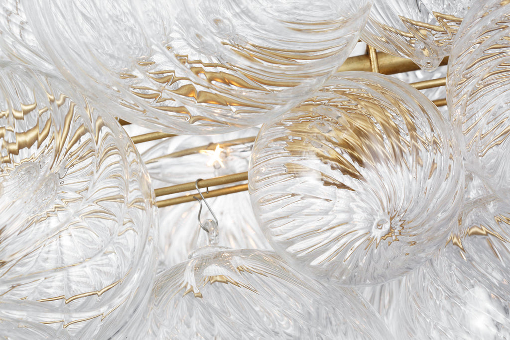 Talia 63" Ring Chandelier | Gild and Clear Swirled Glass