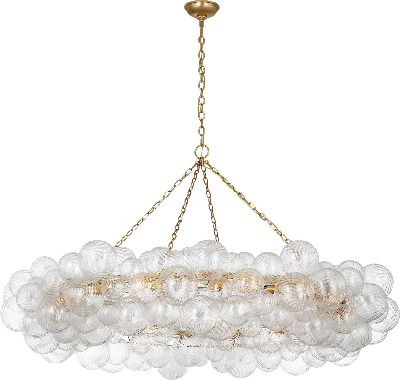 Talia 63" Ring Chandelier | Gild and Clear Swirled Glass