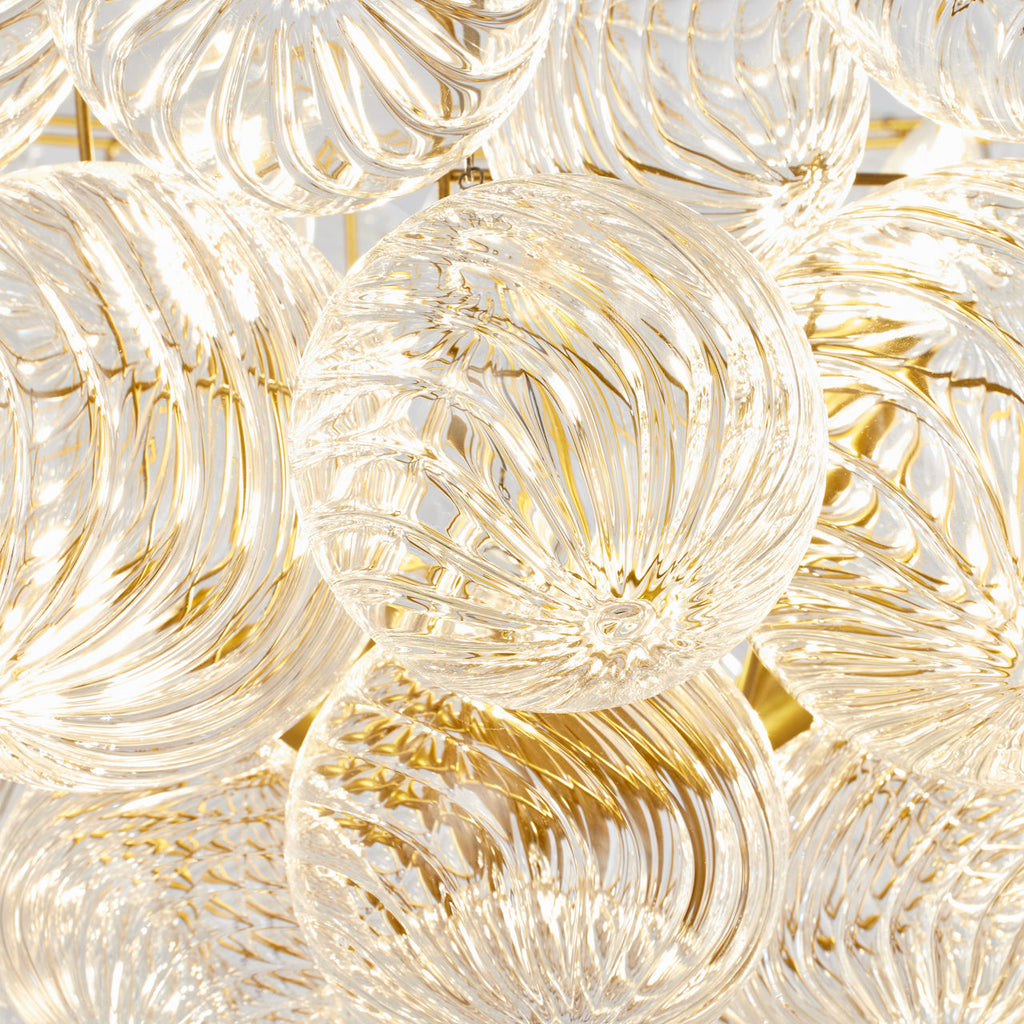 Talia Large Chandelier | Gild and Clear Swirled Glass