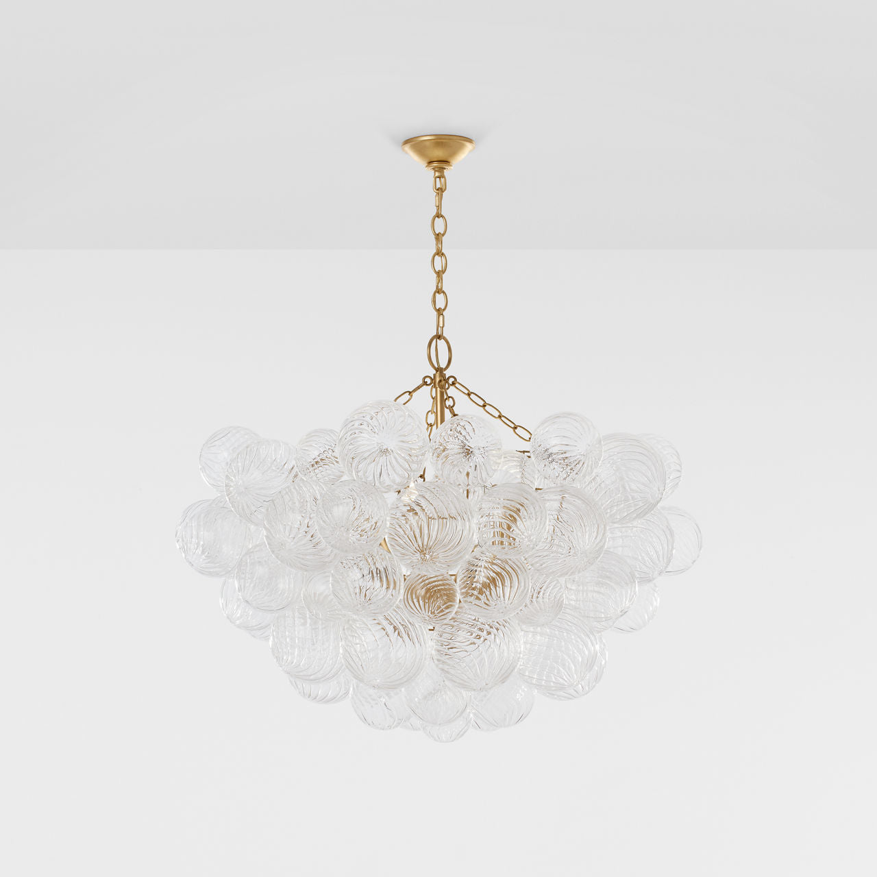 Talia Large Chandelier | Gild and Clear Swirled Glass