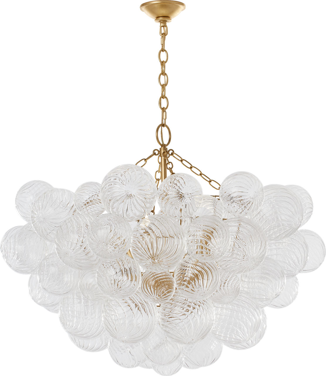Talia Large Chandelier | Gild and Clear Swirled Glass