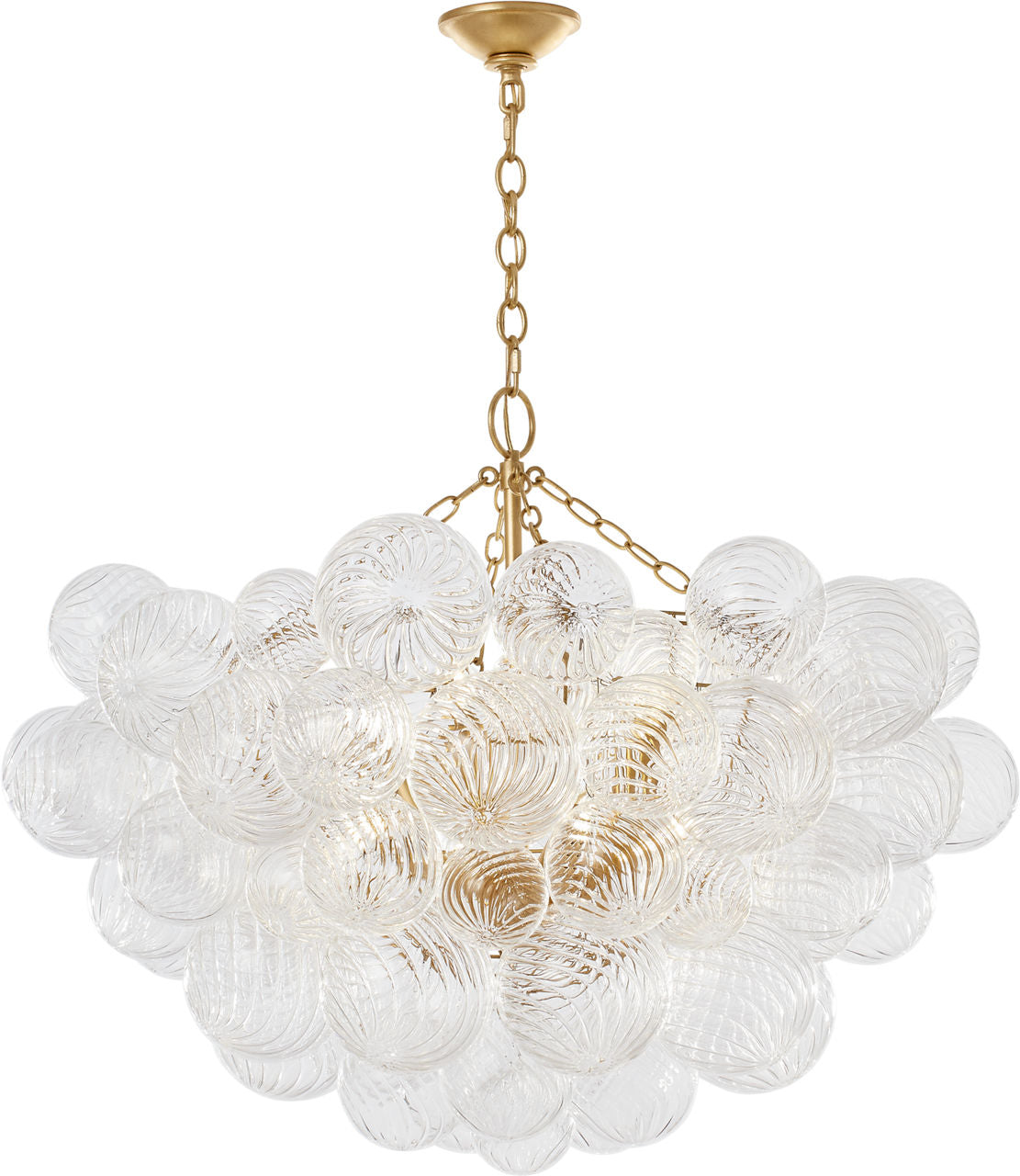 Talia Large Chandelier | Gild and Clear Swirled Glass