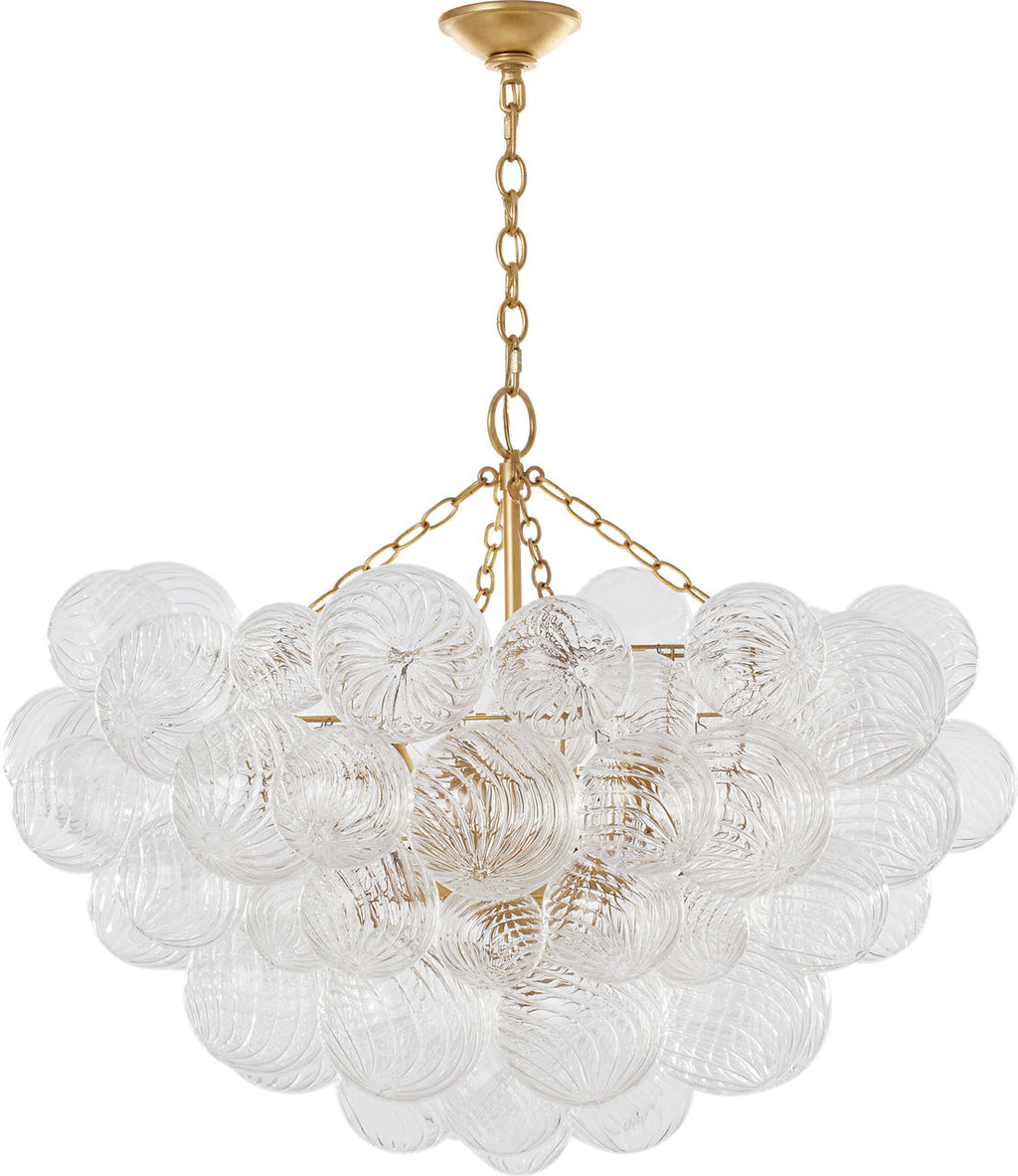 Talia Large Chandelier | Gild and Clear Swirled Glass