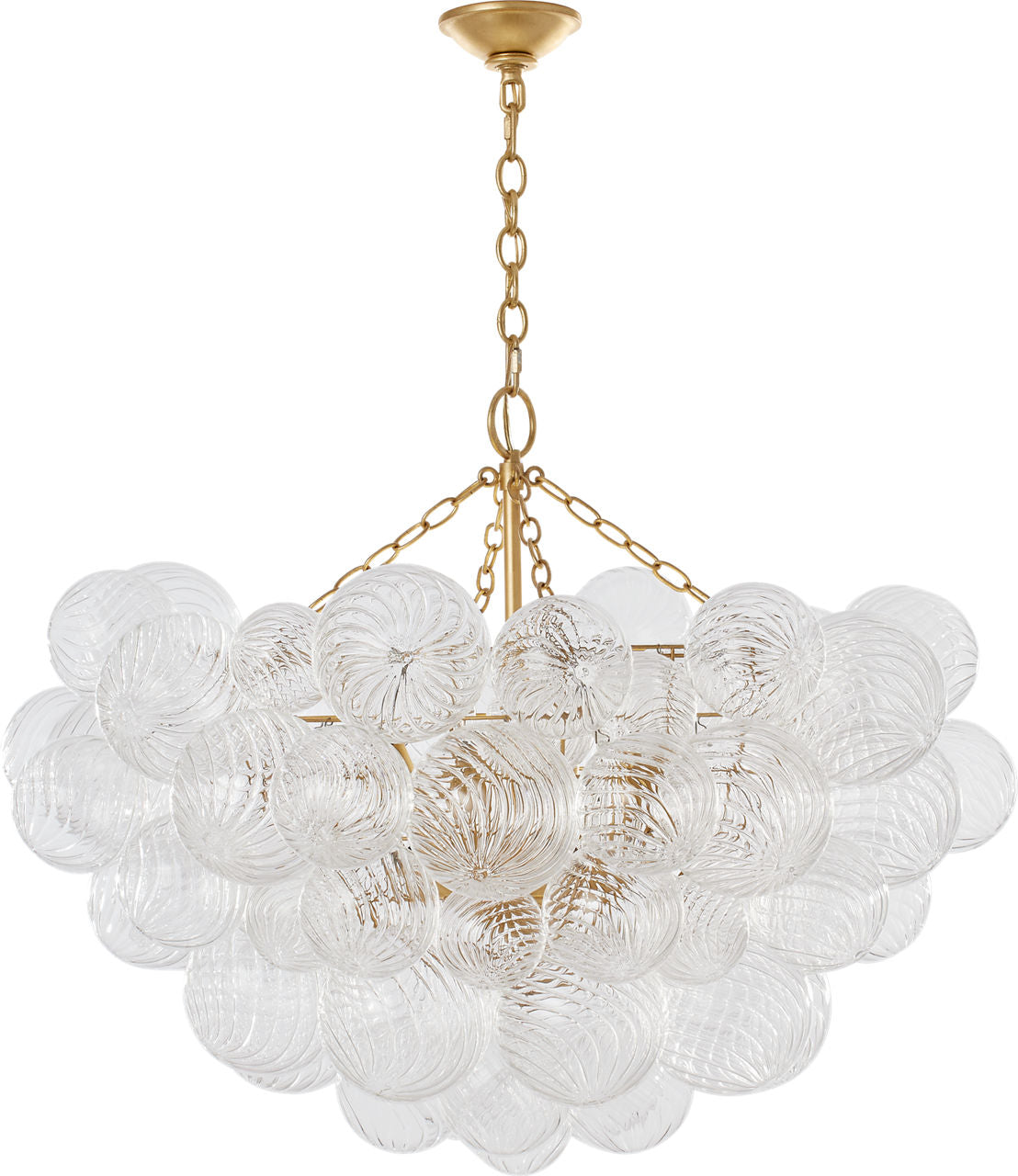 Talia Large Chandelier | Gild and Clear Swirled Glass