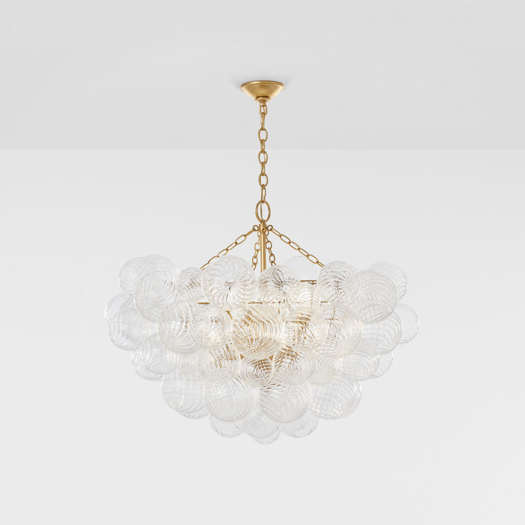 Talia Large Chandelier | Gild and Clear Swirled Glass