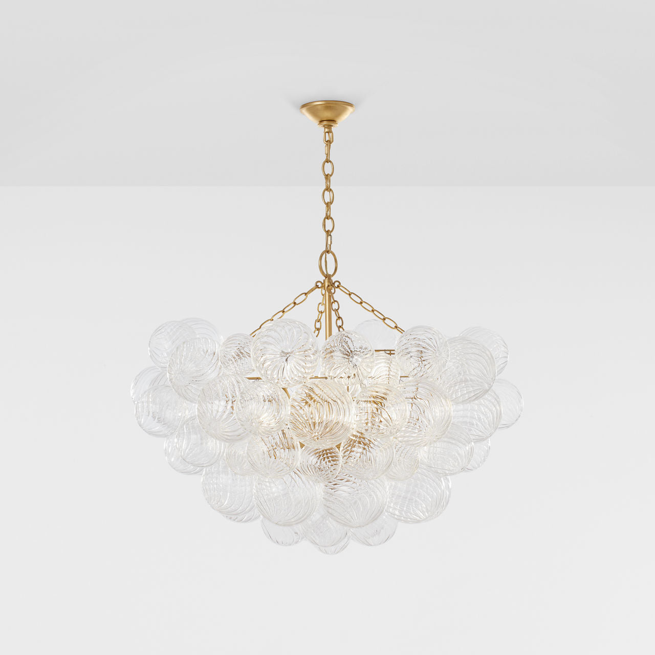 Talia Large Chandelier | Gild and Clear Swirled Glass