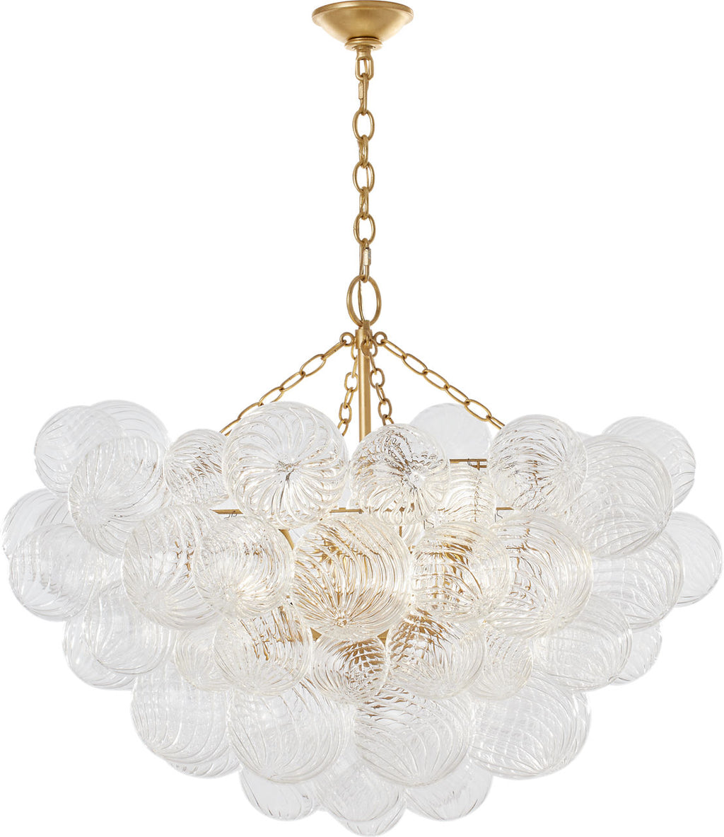 Talia Large Chandelier | Gild and Clear Swirled Glass