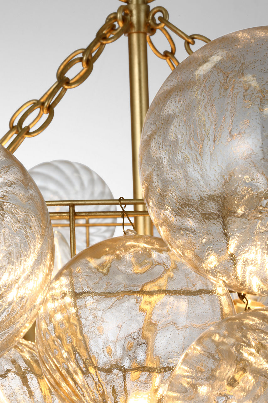 Talia Large Chandelier | Gild | Gold Fleck Glass