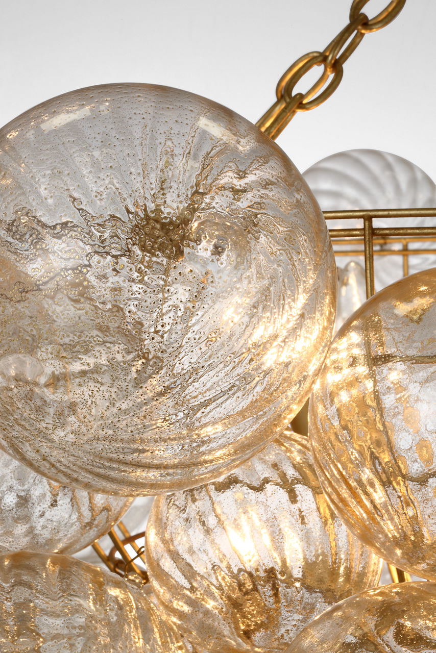 Talia Large Chandelier | Gild | Gold Fleck Glass