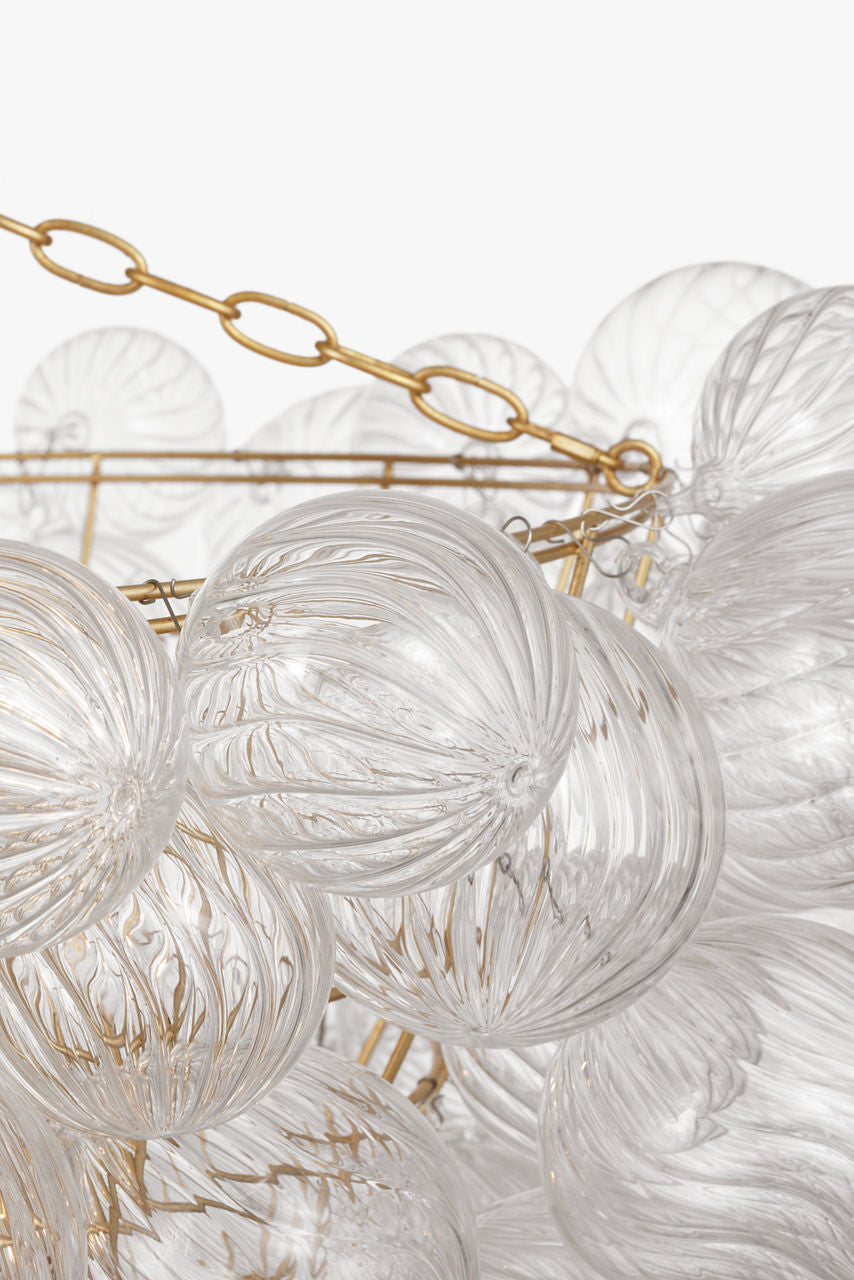 Talia 46" Chandelier | Gild and Clear Swirled Glass