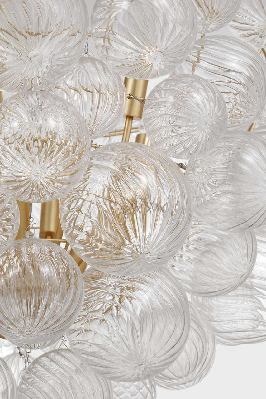 Talia 46" Chandelier | Gild and Clear Swirled Glass