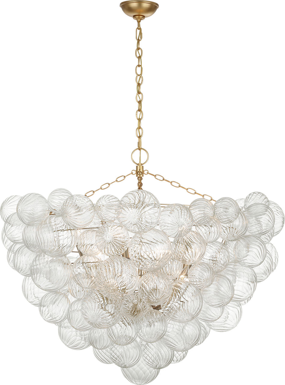 Talia 46" Chandelier | Gild and Clear Swirled Glass