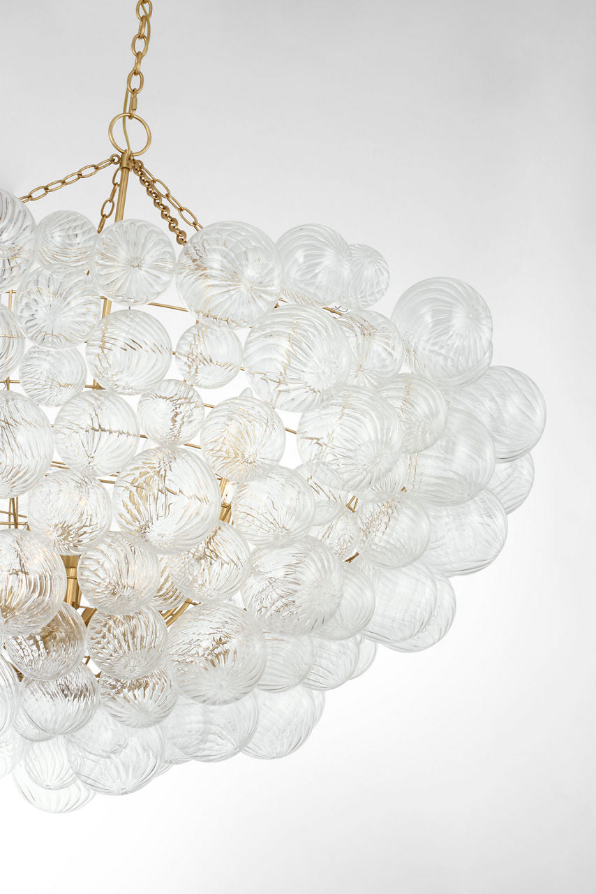 Talia 56" Chandelier | Gild and Clear Swirled Glass