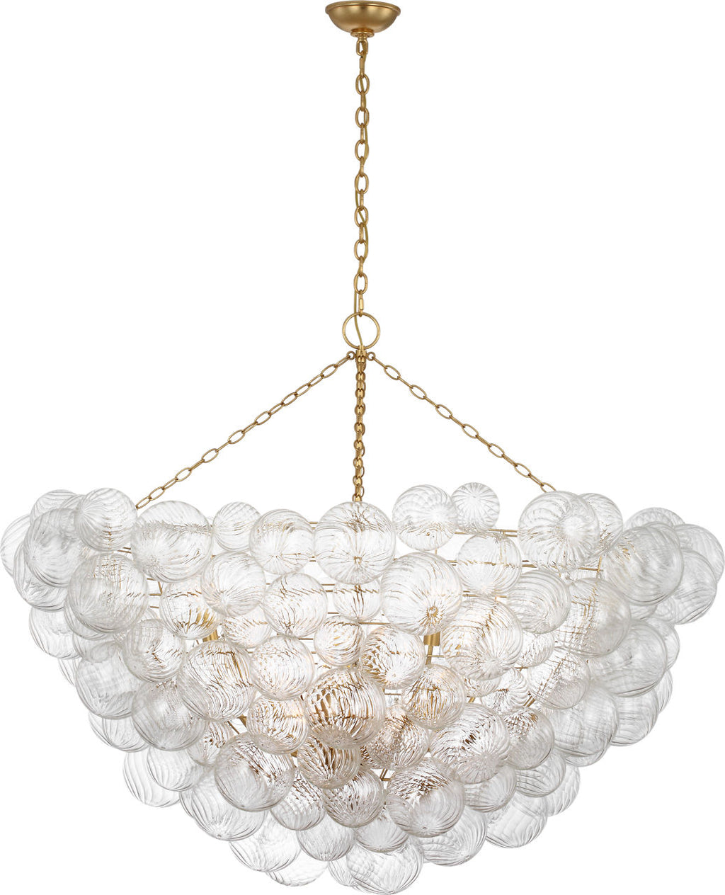 Talia 56" Chandelier | Gild and Clear Swirled Glass