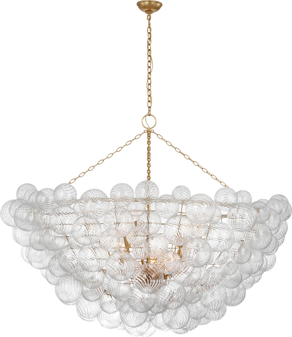 Talia 66" Chandelier | Gild and Clear Swirled Glass
