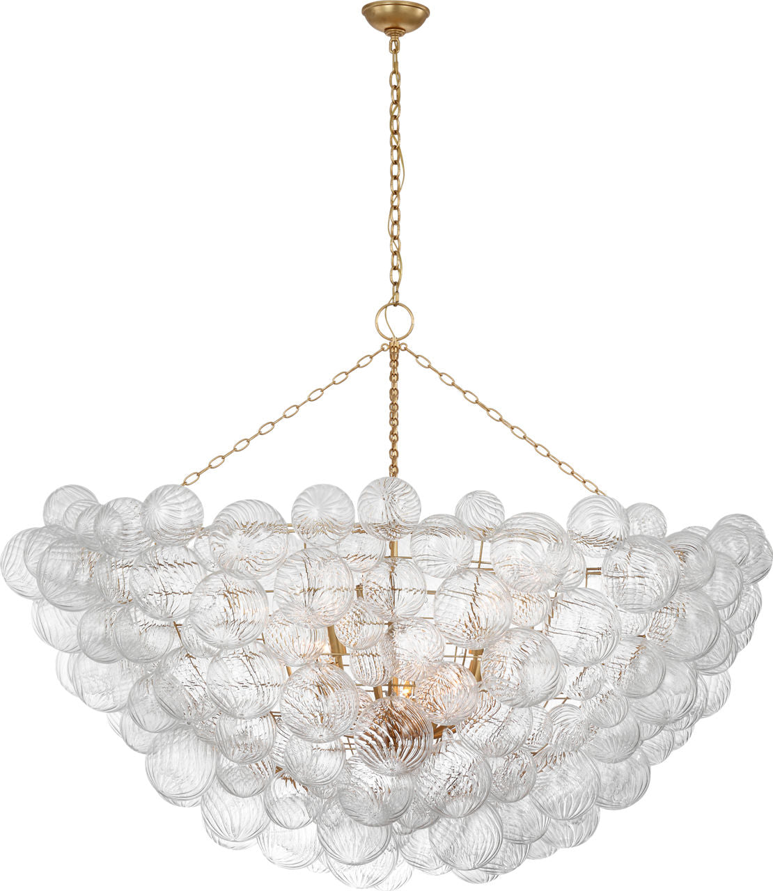 Talia 66" Chandelier | Gild and Clear Swirled Glass