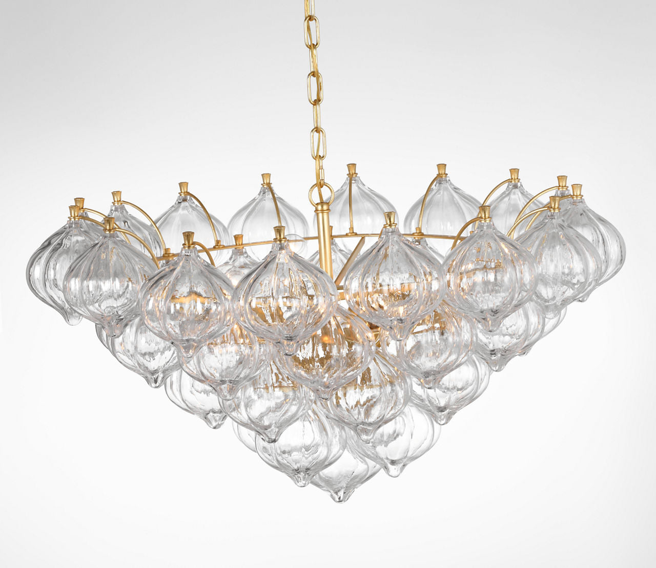 Caselli 36" Basket Chandelier | Gild | Clear Glass