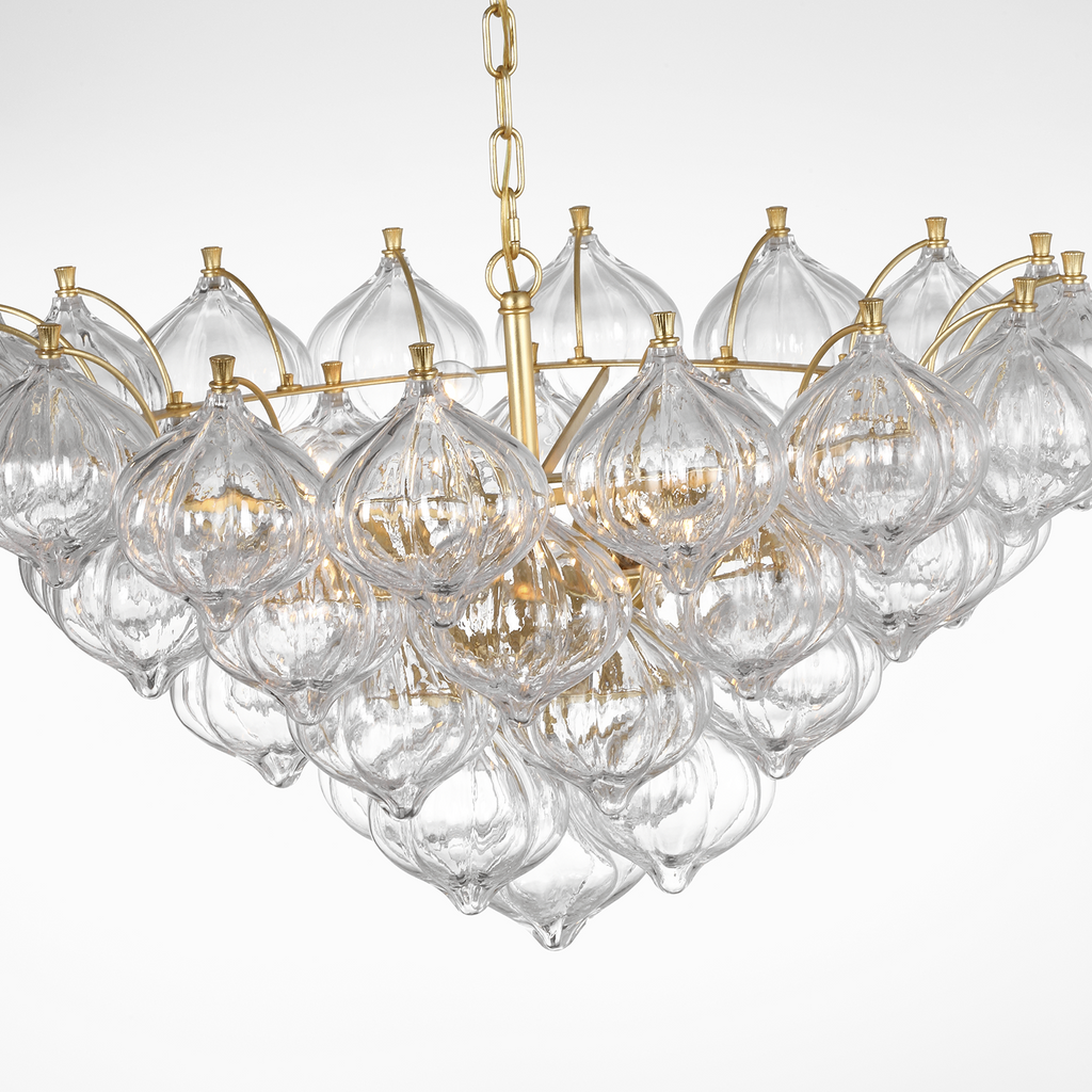 Caselli 36" Basket Chandelier | Gild | Clear Glass