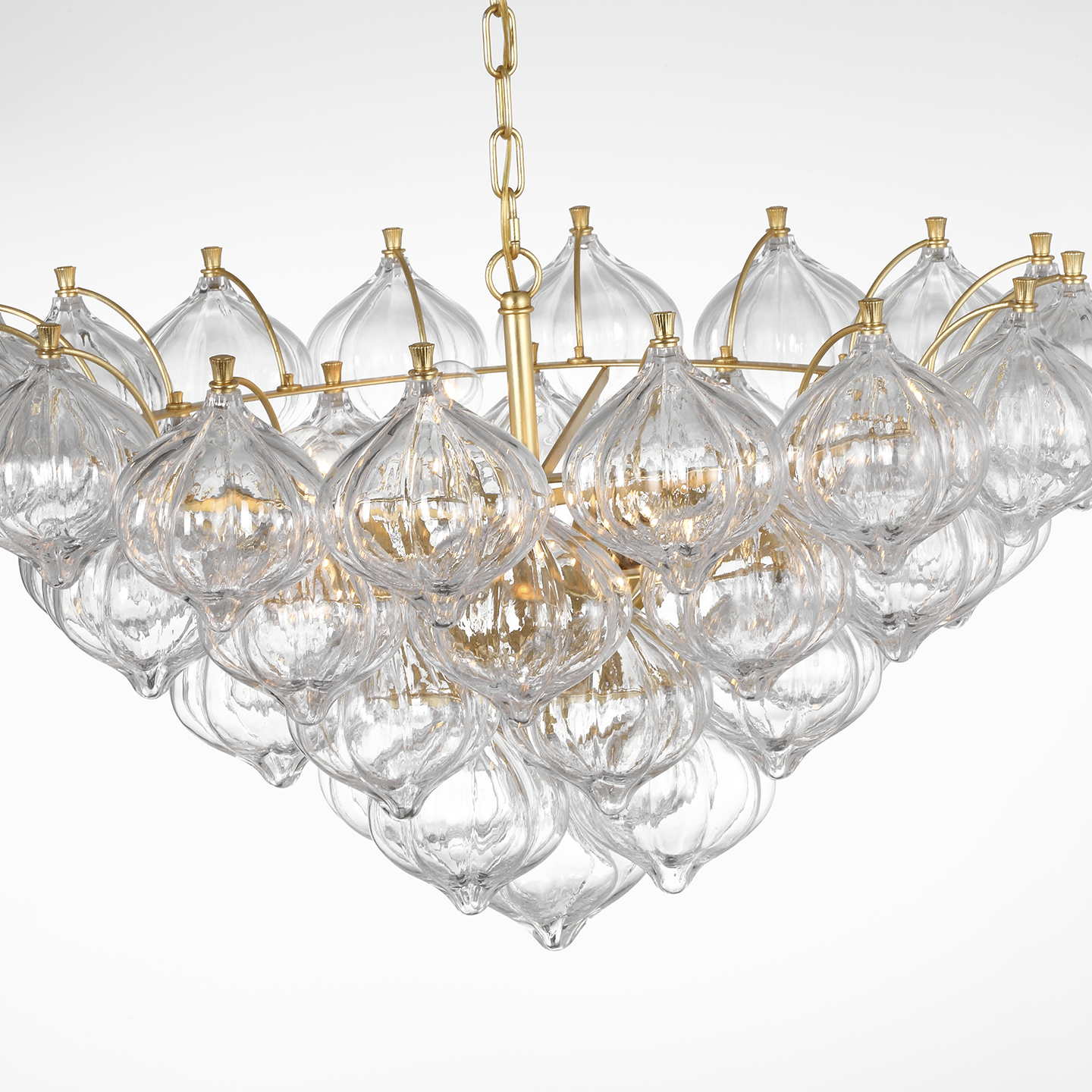 Caselli 36" Basket Chandelier | Gild | Clear Glass