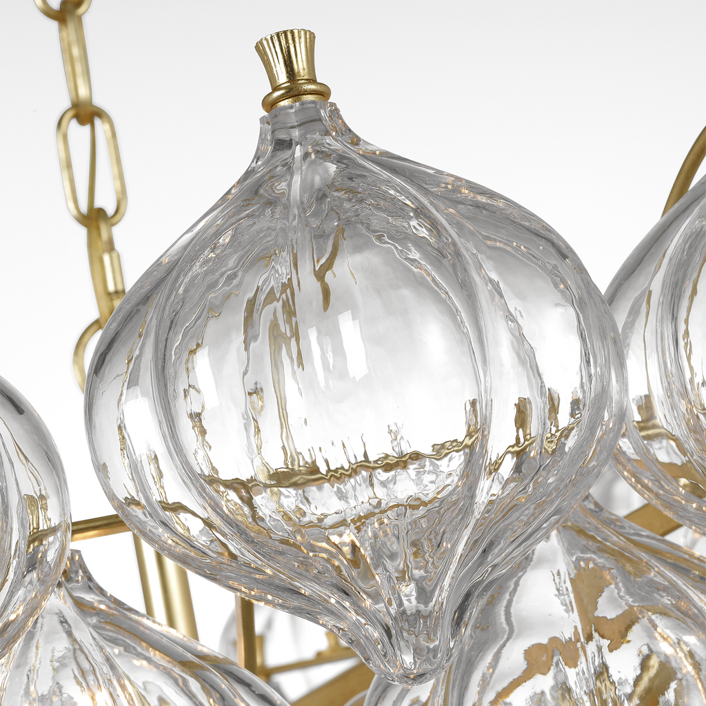 Caselli 36" Basket Chandelier | Gild | Clear Glass