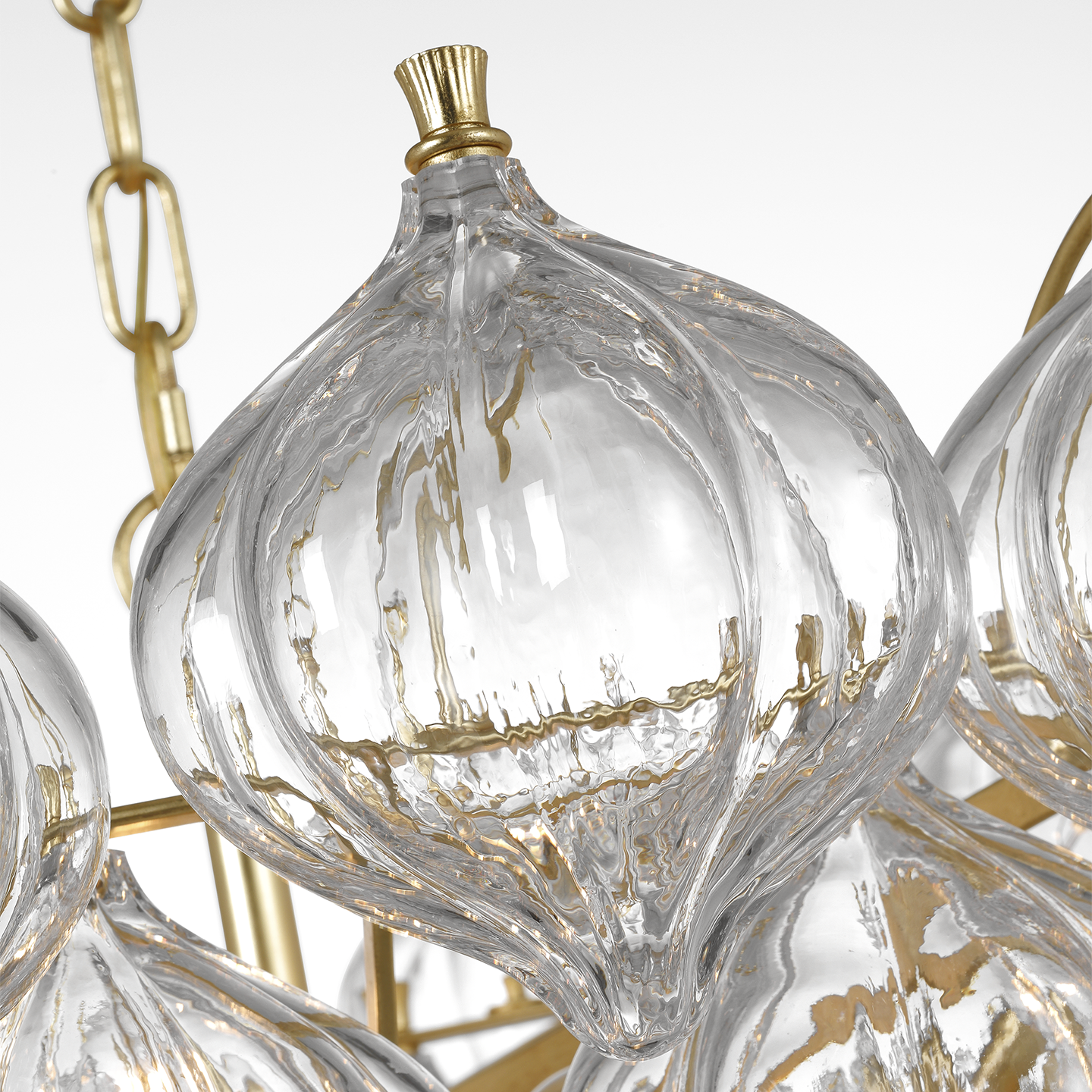 Caselli 36" Basket Chandelier | Gild | Clear Glass